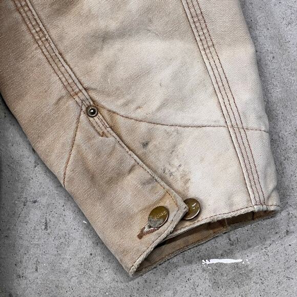 Vintage Carhartt Blanket Lined Chore Coat Barn Jacket C01 BRN 44 Faded Workwear - Picture 13 of 14